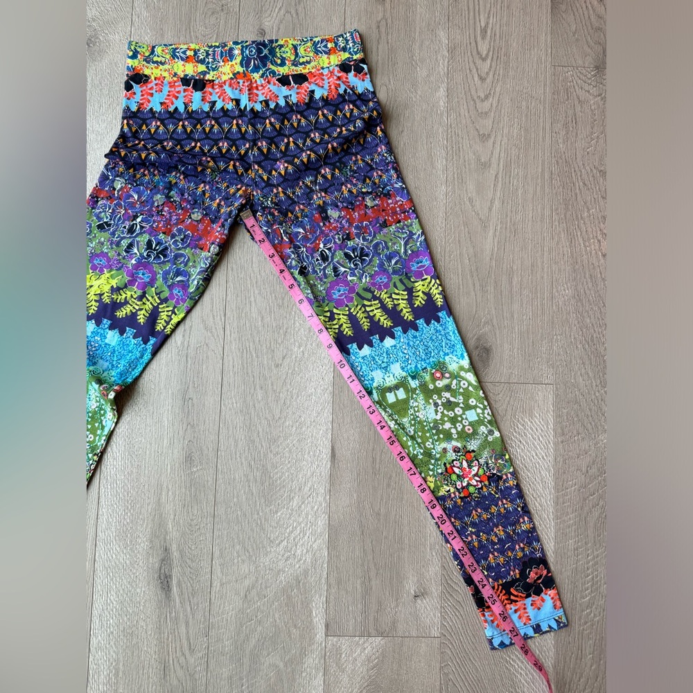 Desigual Johanna Vibrant Floral Indie Bohemian Colorful Leggings Size Medium - Picture 12 of 15